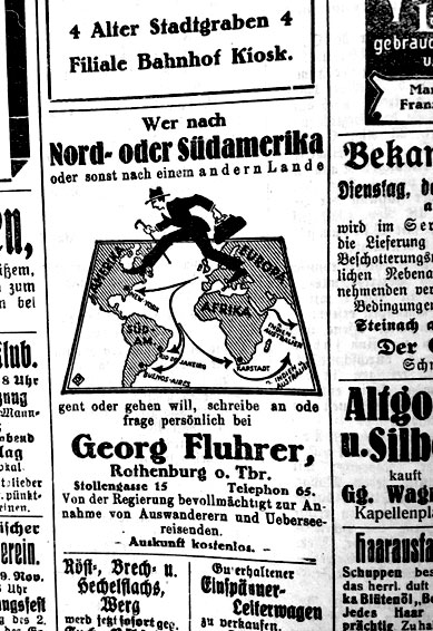 Ab nach Amerika: Im Jahr 1922 war die Auswanderungswelle groß und in Rothenburg gab es einen vor der Regierung bevollmächtigten Auswanderungsbeauftragten. Foto: am